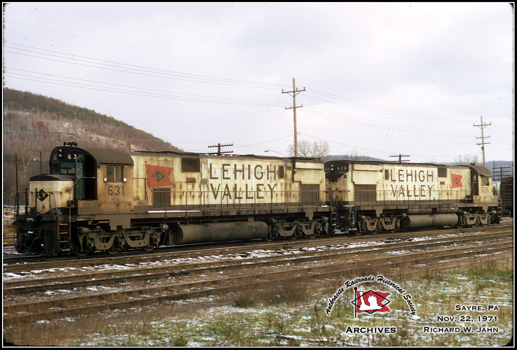 Lehigh Valley ALCO C628 631 at Sayre, PA - ARHS Digital Archive
