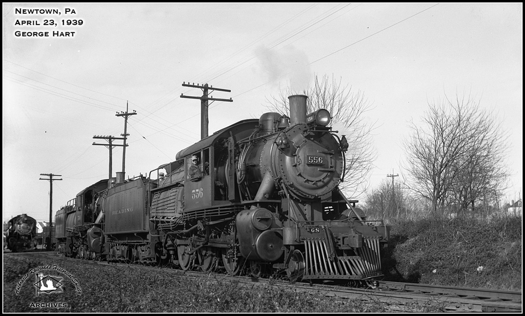 Reading BLW 4-6-0 556 at Newtown, PA - ARHS Digital Archive