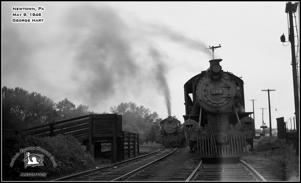 Reading BLW 4-6-0 589 at Newtown, PA - ARHS Digital Archive