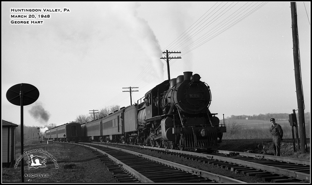 Reading BLW 4-6-0 608 at Huntingdon Valley, PA - ARHS Digital Archive